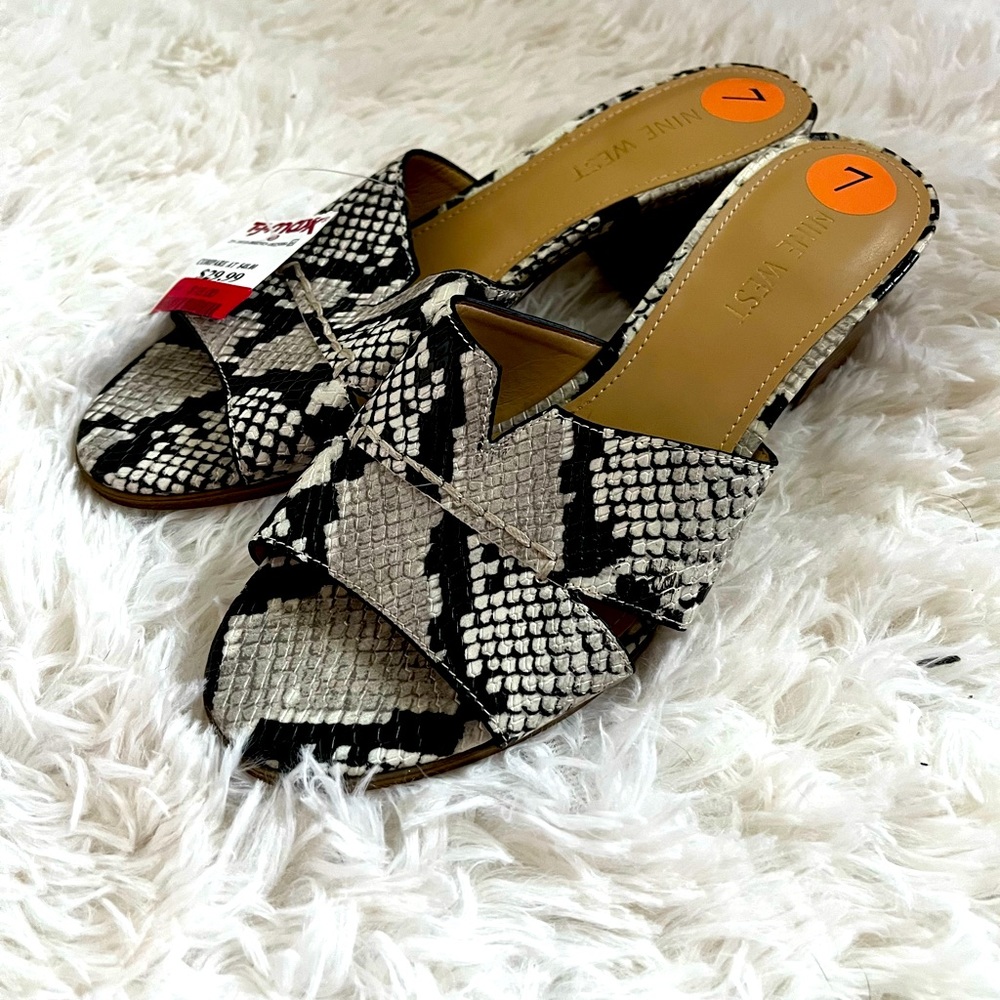 Nine West snakeskin sandals size 7